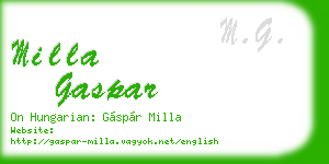 milla gaspar business card