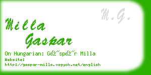 milla gaspar business card